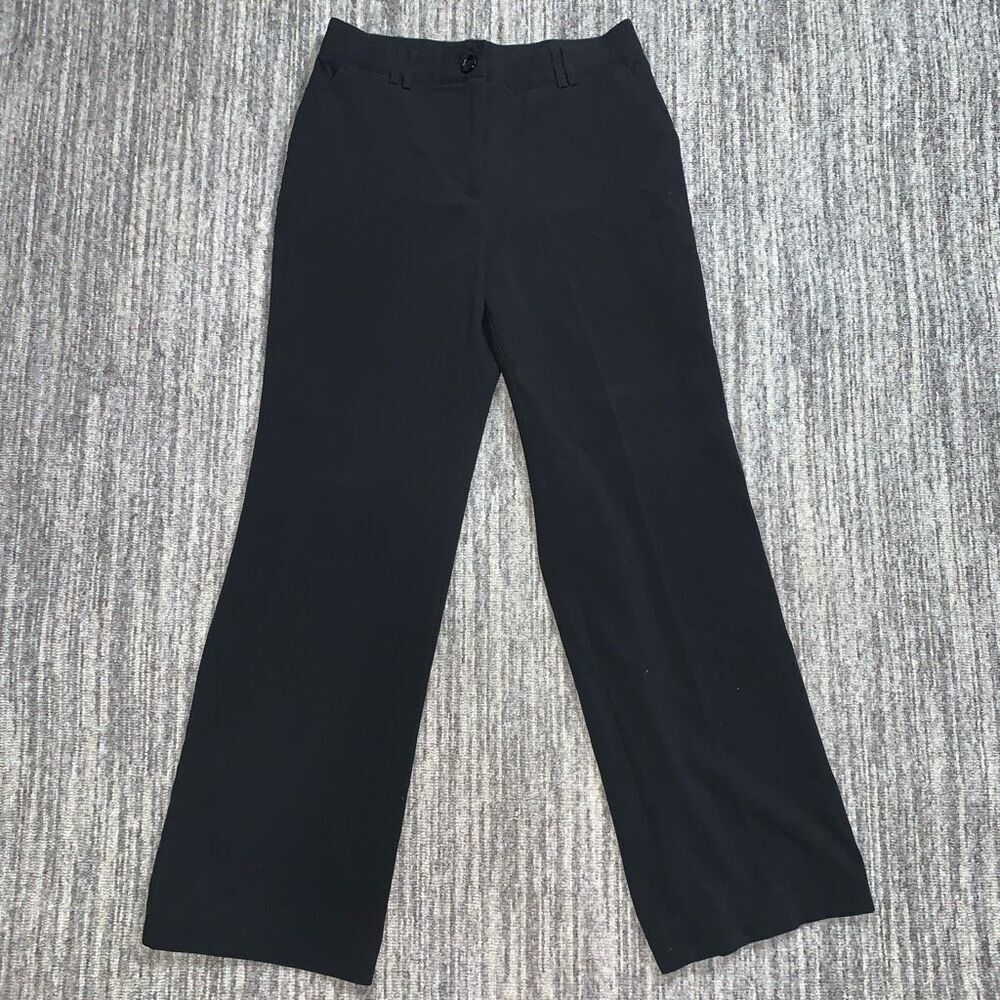 Laura Scott Womens Size 10 Wide Leg Dress Pants Black Pockets Stretch